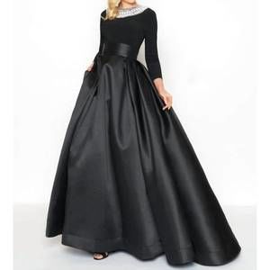 NEW MAC DUGGAL long sleeve ball gown in black